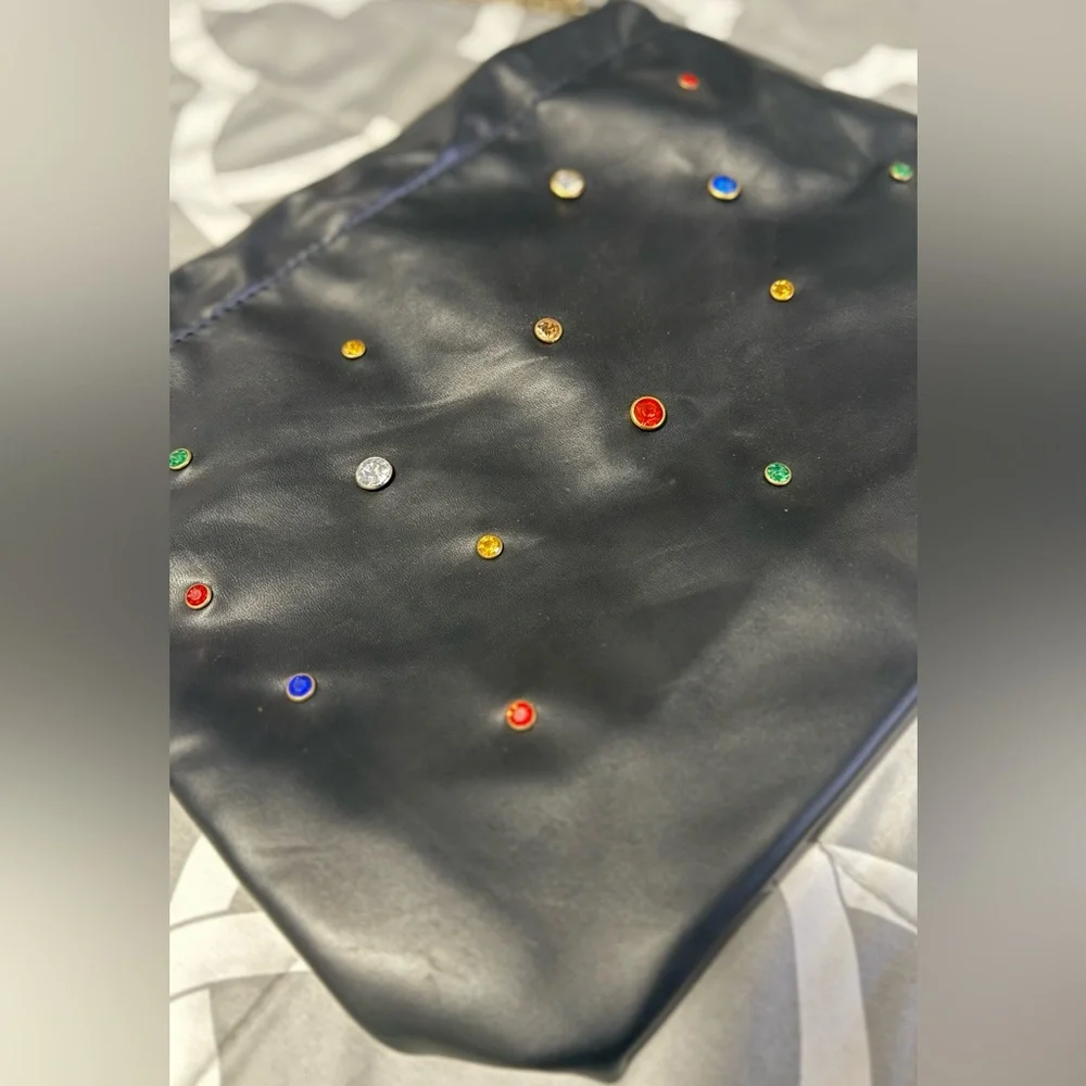 Elegant Black Women's Bag with Colorful Accents